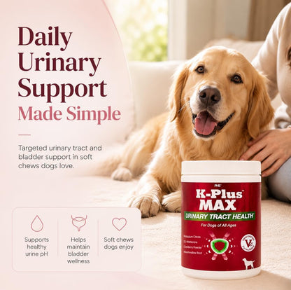 Urinary Tract Health Soft Chews for Dogs – Cranberry, DL-Methionine, Potassium Citrate – Supports Bladder and Kidney Health – 90 Chews