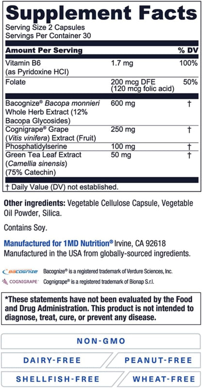 1MD Nutrition MindMD - Brain Supplement for Memory and Focus