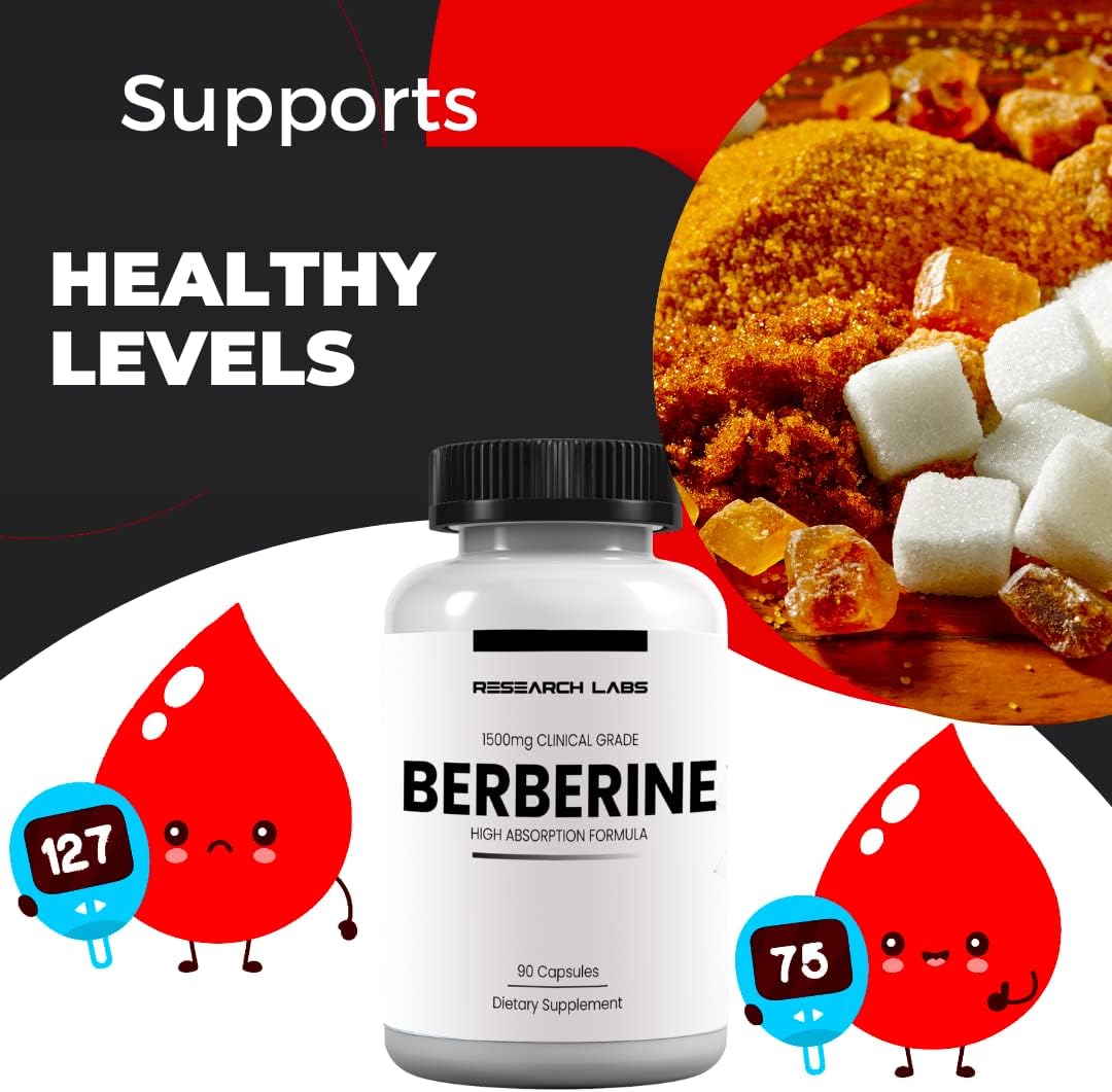 Research Labs Berberine 1500mg – High Absorption Clinical Grade Formula with BerberQuil™ Support, 180 Capsules - görsel 2