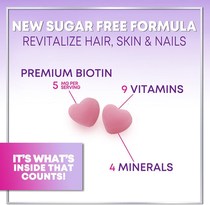Hello Lovely! Hair Vitamins Gummies with Biotin 5000 mcg - Hair, Skin and Nails Support - 120 Gummies