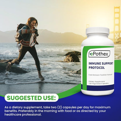 EPOTHEX Immune Support Protocol – Effective Blend of Vitamin C, N-Acetyl Cysteine, Zinc, Vitamin D 2500 IU, Vitamin A, Quercetin – 120 Capsules (60-Day Supply)