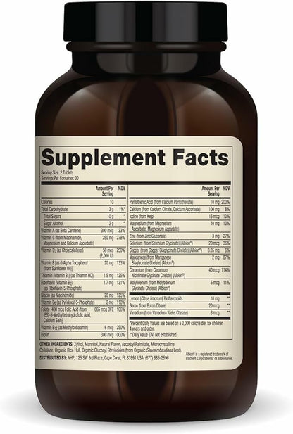 Dr. Mercola Chewable Multivitamin for Kids - 28 Vitamins & Minerals - 0g Sugar - Non-GMO, Gluten-Free & Soya-Free - Natural Orange Flavour - 60 Tablets