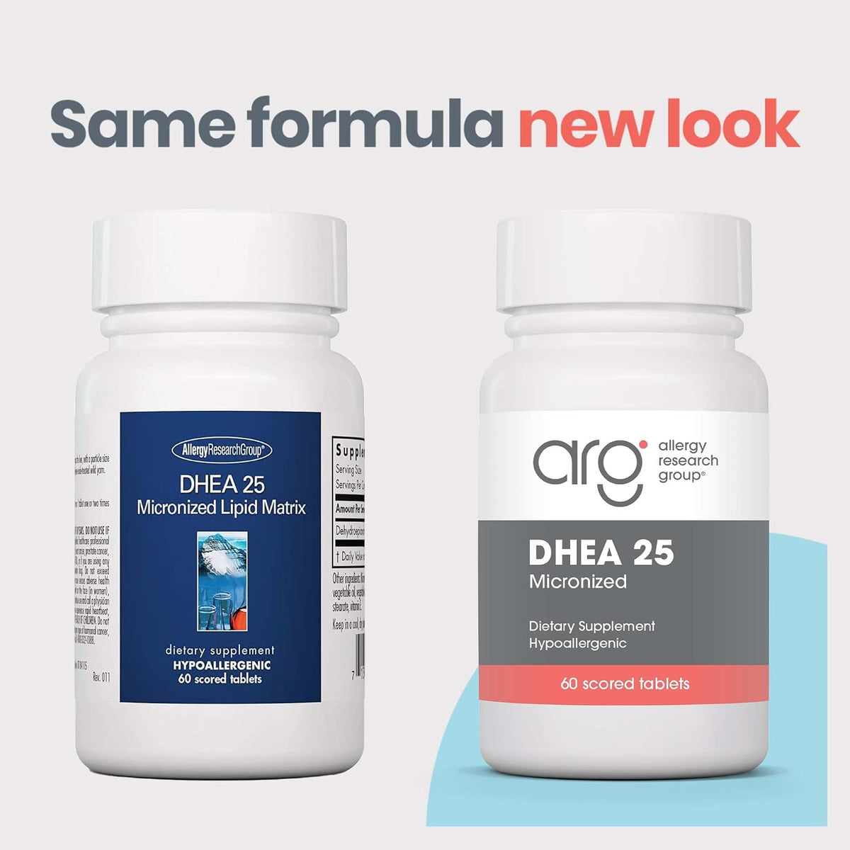 Allergy Research Group ARG DHEA 25 Micronised Lipid Matrix – 25 mg DHEA, Plant-Sourced, Hypoallergenic – 60 Tablets - görsel 2