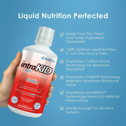 intraKID Organic Liquid Multivitamin for Children, Fruity Raspberry, 946 ml
