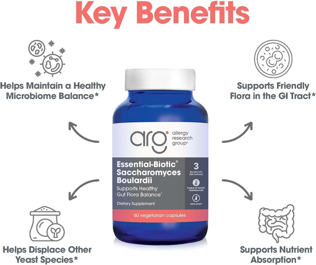 ARG Essential-Biotic Saccharomyces Boulardii - 9 Billion CFU Probiotic - 60 Capsules - görsel 4