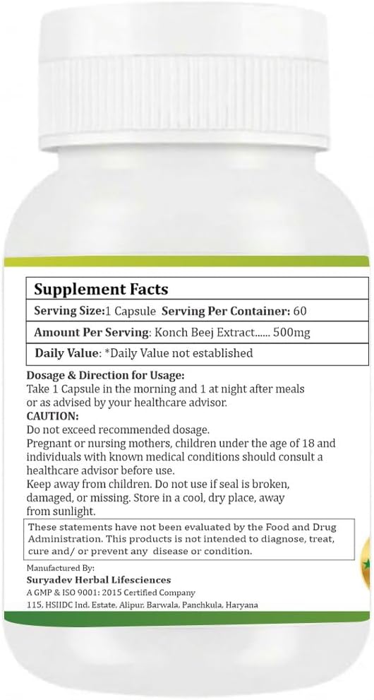 Kaunch Beej 500mg | 60 Vegan Capsules | Pure Mucuna Pruriens Extract | Traditional Ayurvedic Velvet Bean Supplement for Vitality & Energy | Non-GMO & Gluten-free - görsel 2