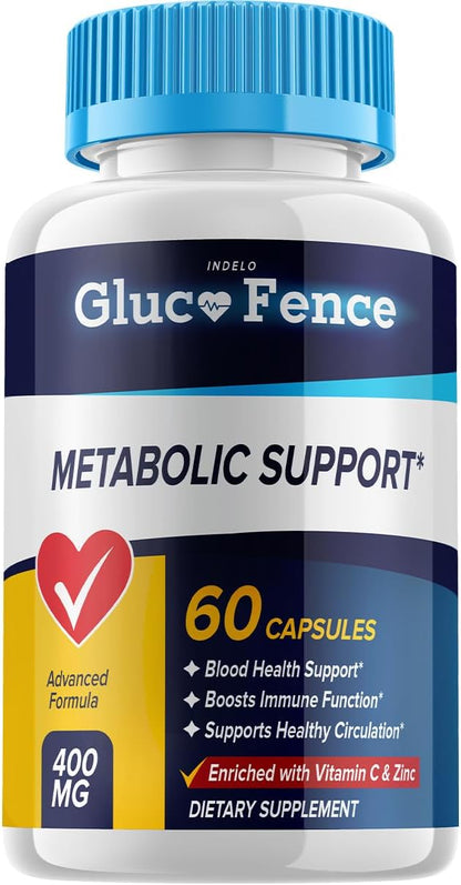 Gluco Fence Metabolic Support – Glucofence Support Supplement Capsules, Gluco Fence Advanced Formula Capsules (60 Capsules)
