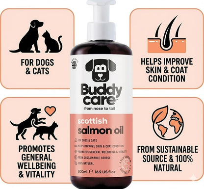 Buddycare Scottish Salmon Oil for Dogs and – Promotes Overall Vitality: Regular uses may help maintain energy – Image 4