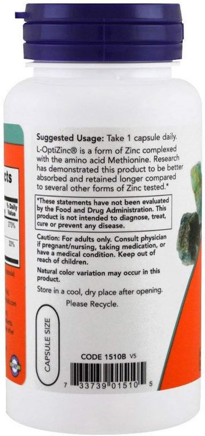 Now Foods Optizinc 30mg with Copper, 100 Capsules