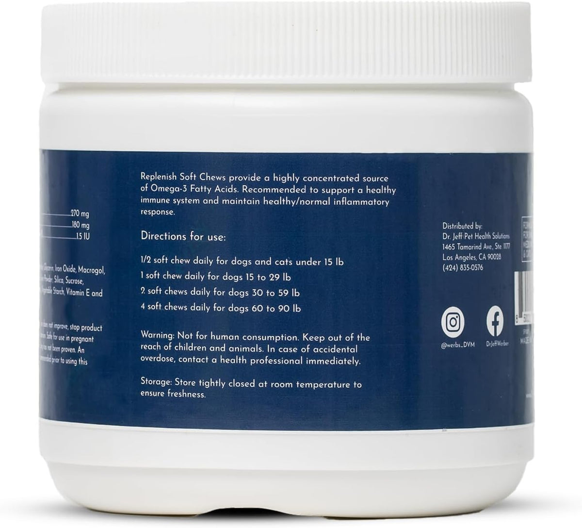 Dr. Jeff Werber Replenish Omega-3 Fatty Acid Chews for Dogs – Small/Medium, 60 Count - görsel 3