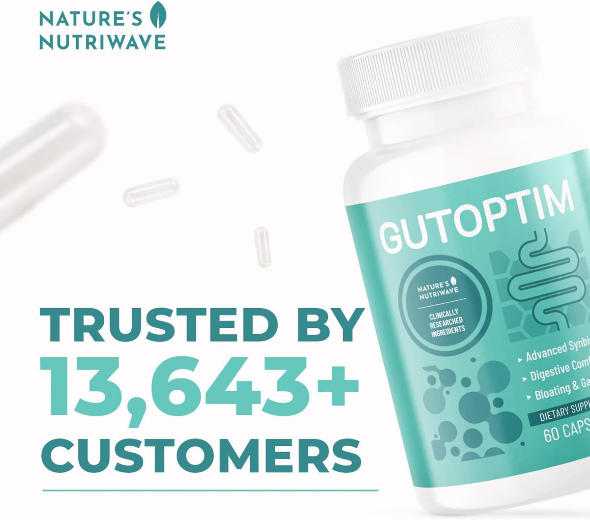 GutOptim Pre & Probiotic Enzyme Capsules – 60 Capsules, 1 Month Supply - görsel 5