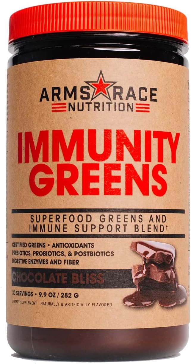 Arms Race Nutrition Immunity Greens – Superfood Greens & Immune Support Blend, Chocolate Bliss, 260 g (30 Servings) - görsel 1
