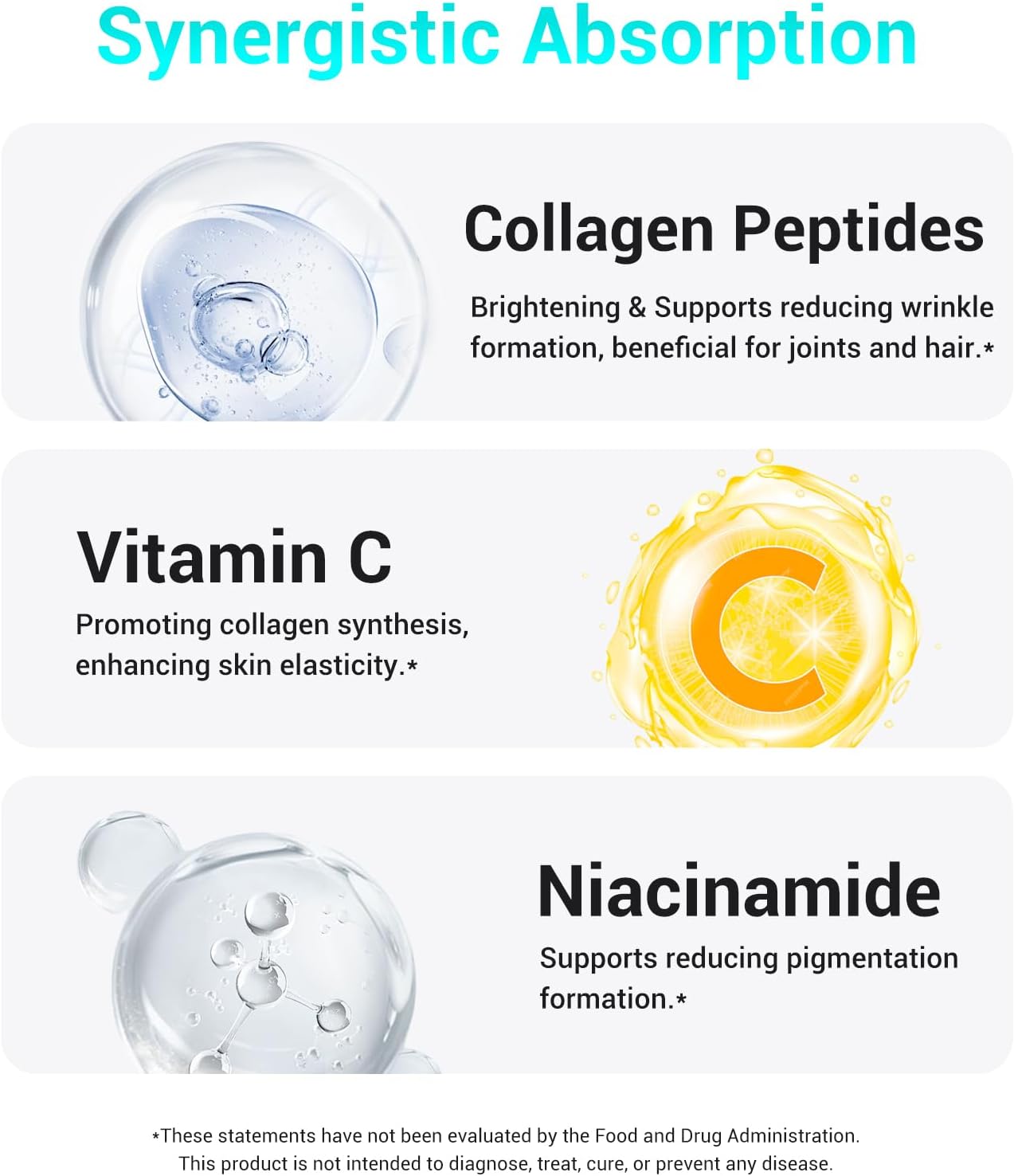 DrBioCare Collagen Peptides for Women, Beauty Vitamin and Mineral Supplement, Contains Vitamin D3, Probiotics, Vitamin B Complex, Vitamin E - 120 Tablets - görsel 3
