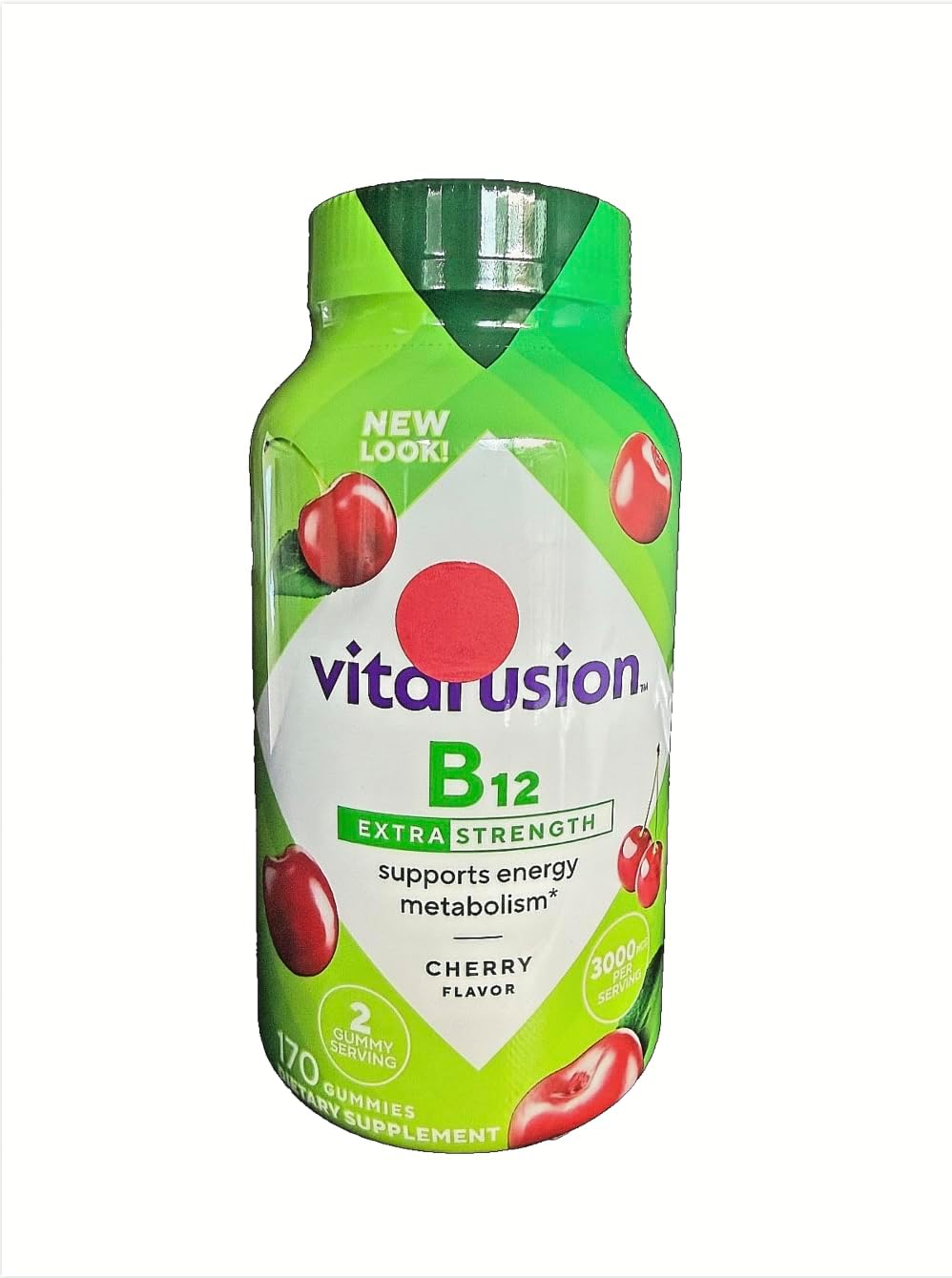 Vitamin B12 Extra Strength Gummy Vitamins - 3000 mcg, Cherry Flavour, 170 Count - görsel 1