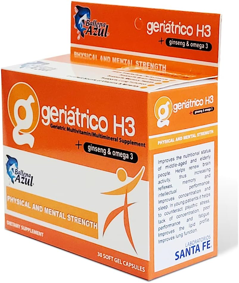 Ballena Azul Dietary Supplements, Geriatric Multivitamins, Ginseng and Omega 3 - görsel 2