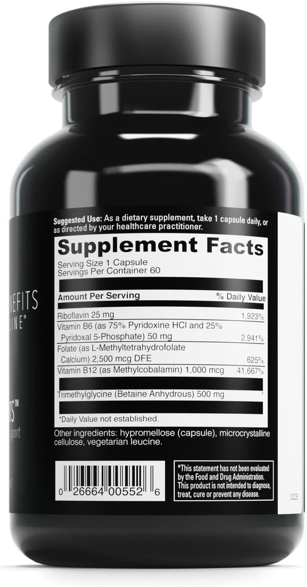 DAVINCI Labs Methyl Benefits - Food Supplement to Support Healthy Methylation, Detoxification and Energy Production - with Vitamin B6, B12, Folate, and More - Gluten-Free - 60 Vegetarian Capsules - görsel 2