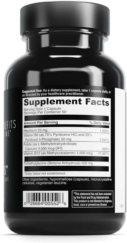 DAVINCI Labs Methyl Benefits - Food Supplement to Support Healthy Methylation, Detoxification and Energy Production - with Vitamin B6, B12, Folate, and More - Gluten-Free - 60 Vegetarian Capsules