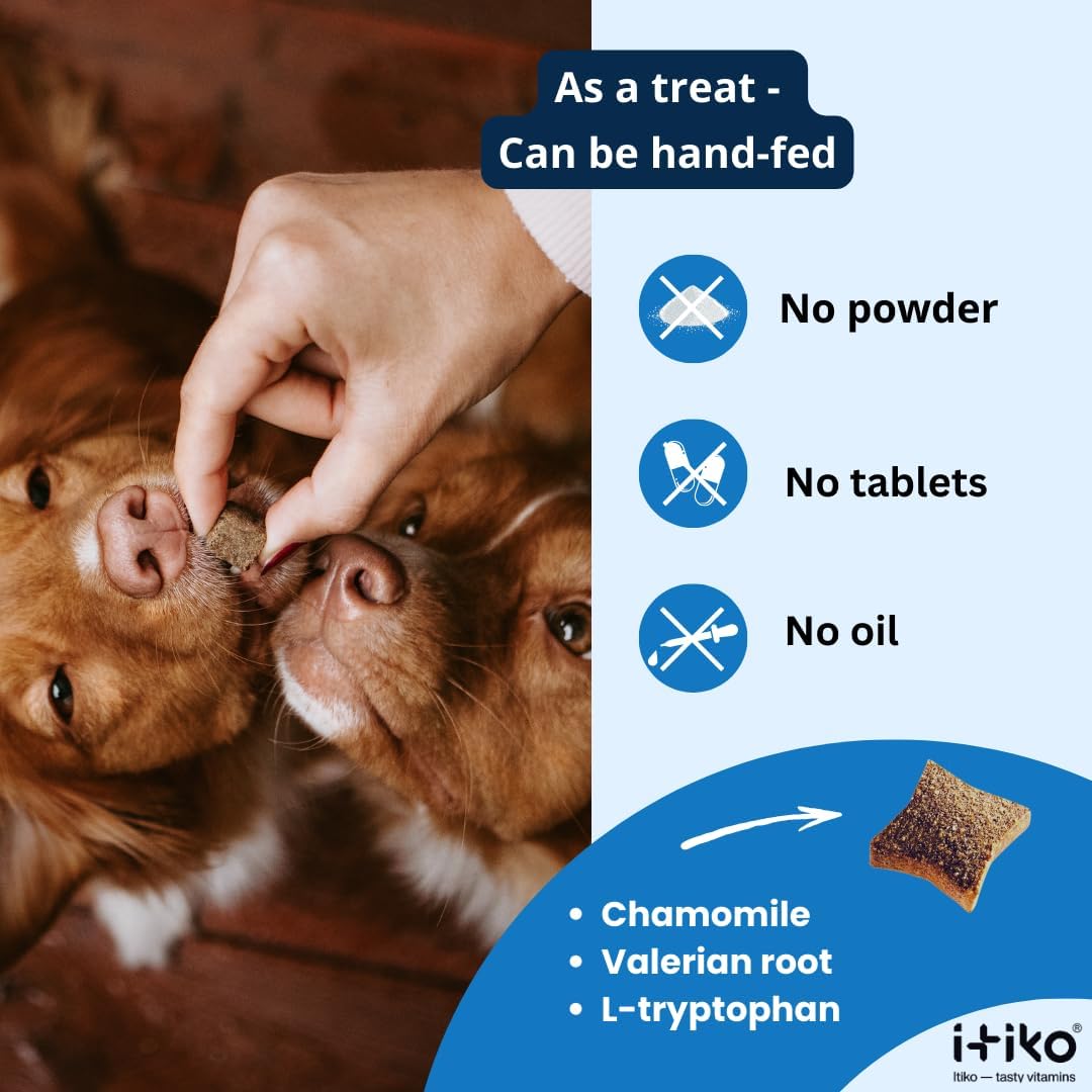 ITIKO Dog Calmers: Tasty Calming Supplement for Dogs with L-Tryptophan, Chamomile & Valerian Root - görsel 6