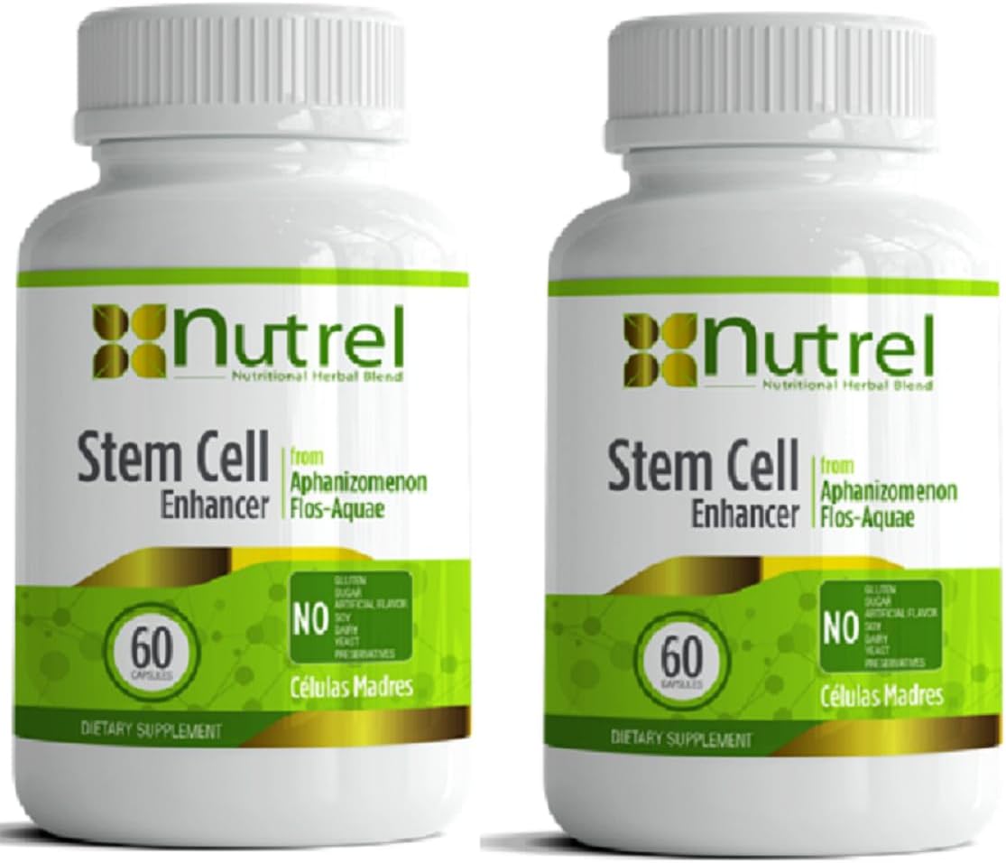 Nutrel AFA Stem Cell Supplement – 2 Bottles, Aphanizomenon Flos-Aquae, 200 mg per Capsule - görsel 1