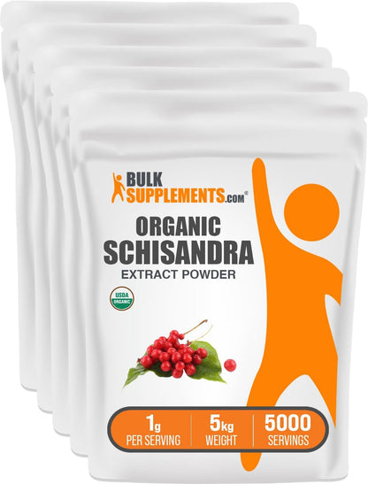 BulkSupplements.com Organic Schisandra Extract Powder - Herbal Supplement, Gluten-free, 1g per Serving, 100g