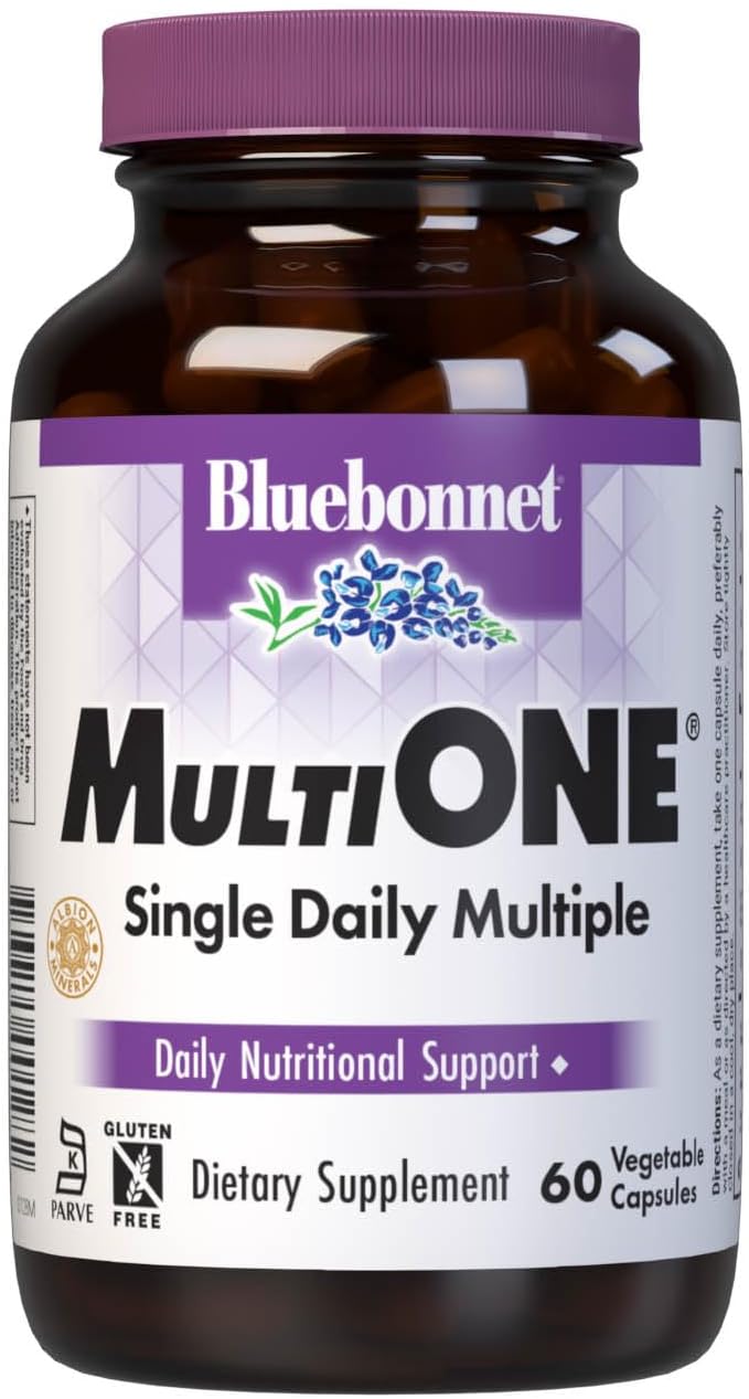Bluebonnet Nutrition Mult One with Iron – Daily Multivitamin, 60 Vegetable Capsules - görsel 1