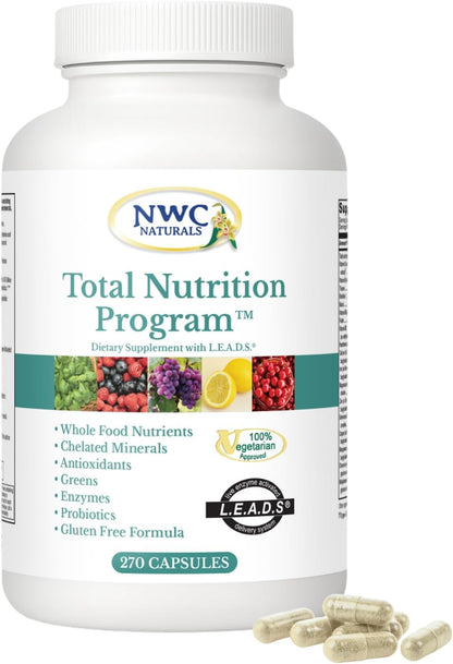 NWC Naturals Total-Nutrition Programme Multivitamin with Enzymes Plus Prebiotics and Probiotics - 270 Capsules