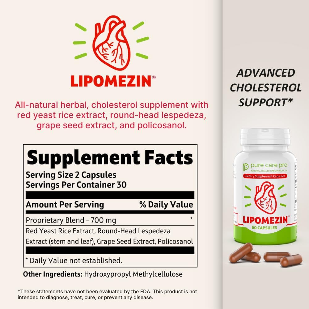 Pure Care Pro Synergistic Cholesterol Support Blend – 60 Vegetarian Capsules - görsel 6