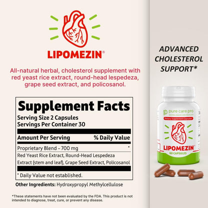 Pure Care Pro Synergistic Cholesterol Support Blend – 60 Vegetarian Capsules