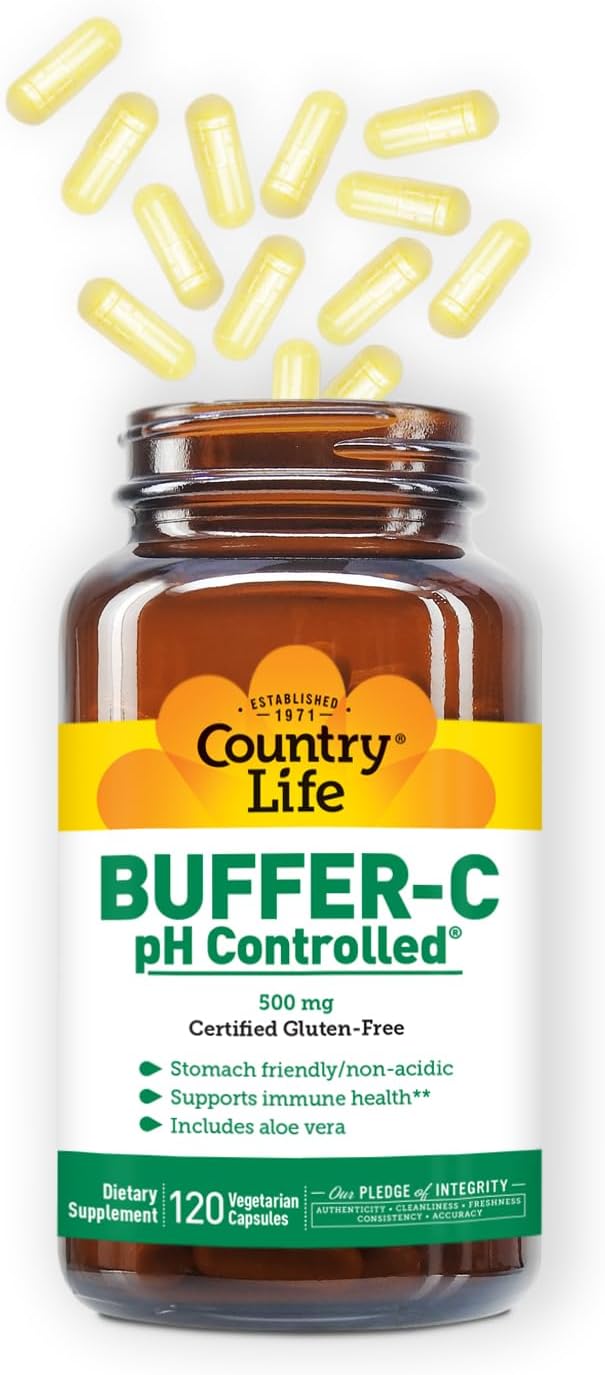 Country Life Buffer-C 500 mg Buffered Vitamin C, 120 Capsules - görsel 6