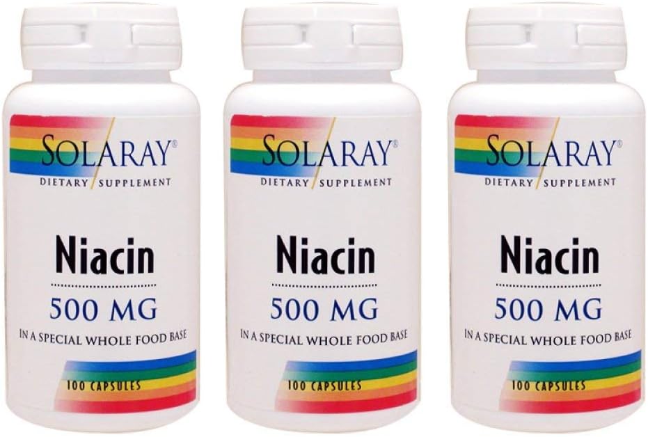 Niacin 500mg Solaray 100 VegCaps (3 Pack) - görsel 1