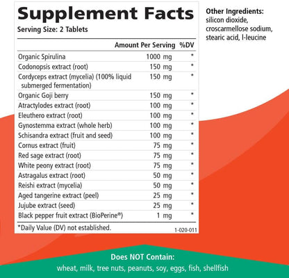 Energy Plus by Pure Essence - Caffeine Free, All Natural Herbal Energy and Focus Supplement - Smooth, No Jitters, No Energy Crash - 120 Tablets
