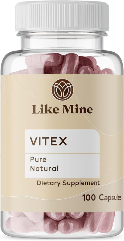 Like Mine Vitex (100 Capsules), Pure and Natural, No Additives or Fillers, Herbal Supplement
