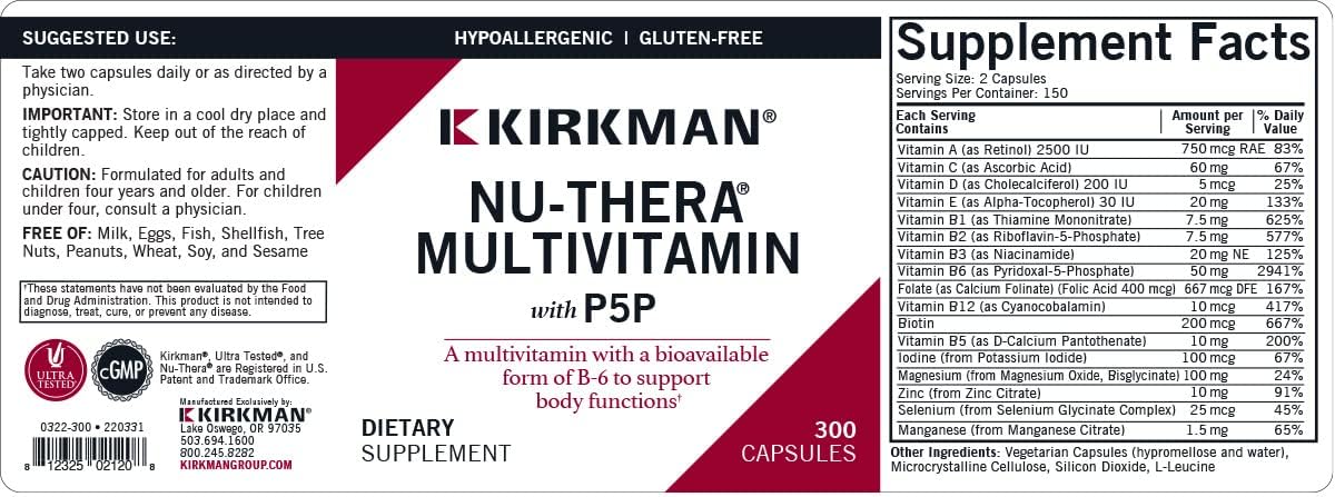 Kirkman Nu-Thera with P-5-P - Hypoallergenic - görsel 3