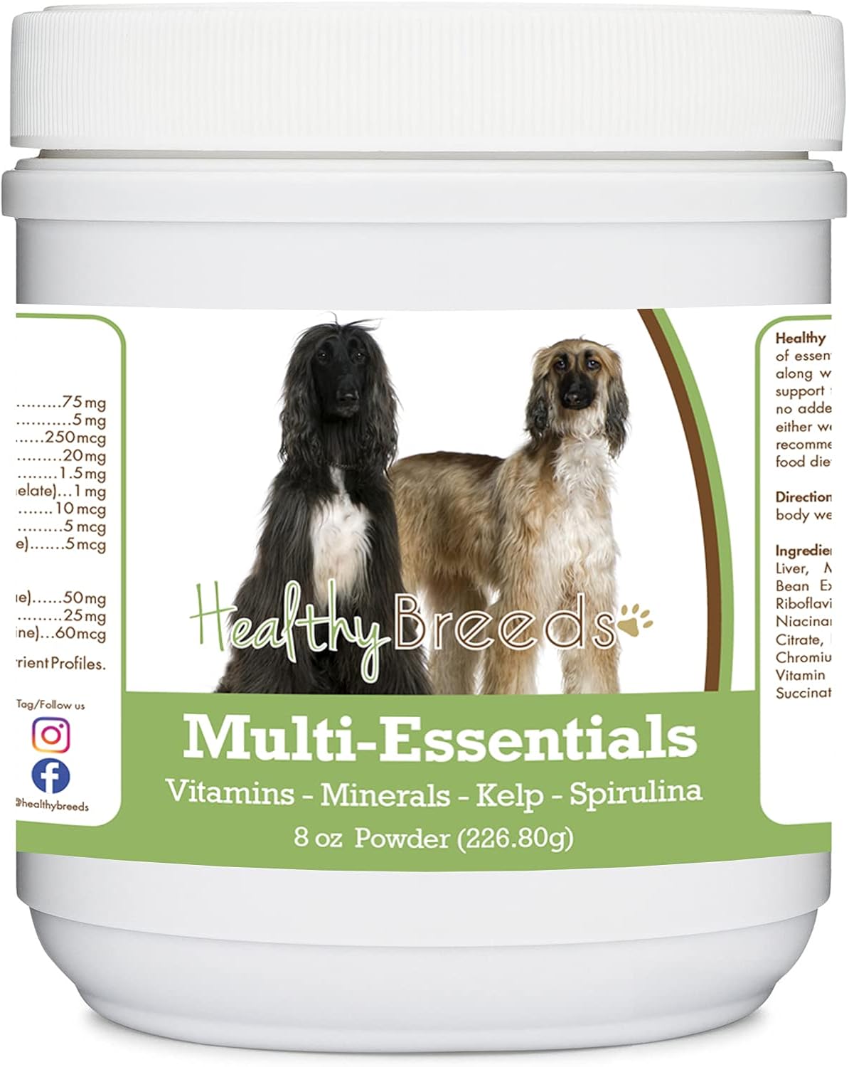 Healthy Breeds Afghan Hound Multi-Essentials Powder for Dogs – A Complete Supplement of Vitamins, Minerals & Antioxidants – 8 oz - görsel 1