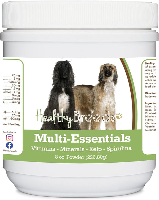Healthy Breeds Afghan Hound Multi-Essentials Powder for Dogs – A Complete Supplement of Vitamins, Minerals & Antioxidants – 8 oz