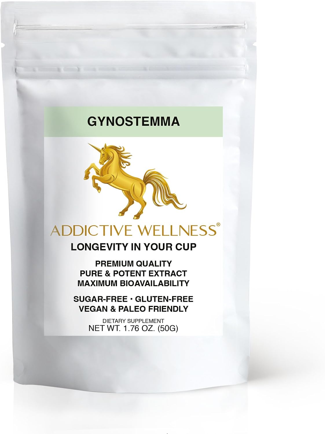 Addictive Wellness Gynostemma Leaf Extract Powder – Pure Jiaogulan Herbal Supplement, 1 Packet - görsel 1