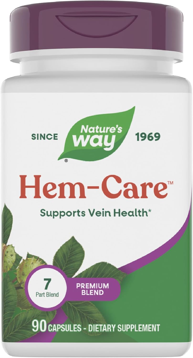 Nature's Way Premium Hem-Care – Vein Health Supplement with Vitamins C & E, Horse Chestnut Extract & Japanese Sophora – 90 Capsules - görsel 1