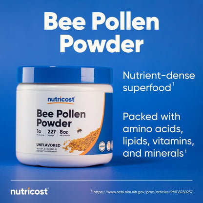 Nutricost Bee Pollen Powder (227 g, Unflavoured) - Gluten-free, Non-GMO