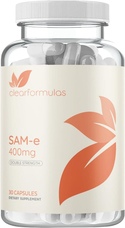 Clear Formulae Bioactive SAM-e 400mg - High Strength SAM-e Supplement with Active S,S Form (30 Servings)