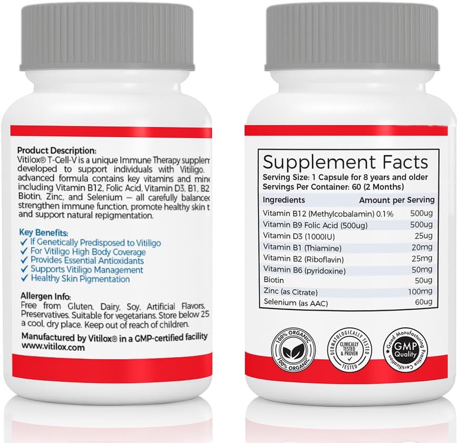 Vitilox Vitiligo T-Cell-V Immune Therapy Capsules – 4 Months Supply - görsel 5