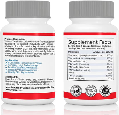 Vitilox Vitiligo T-Cell-V Immune Therapy Capsules – 4 Months Supply
