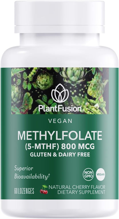 PlantFusion Vegan High Strength Methylfolate 5-MTHF – Fast Acting Sublingual Lozenges – 60 Lozenges