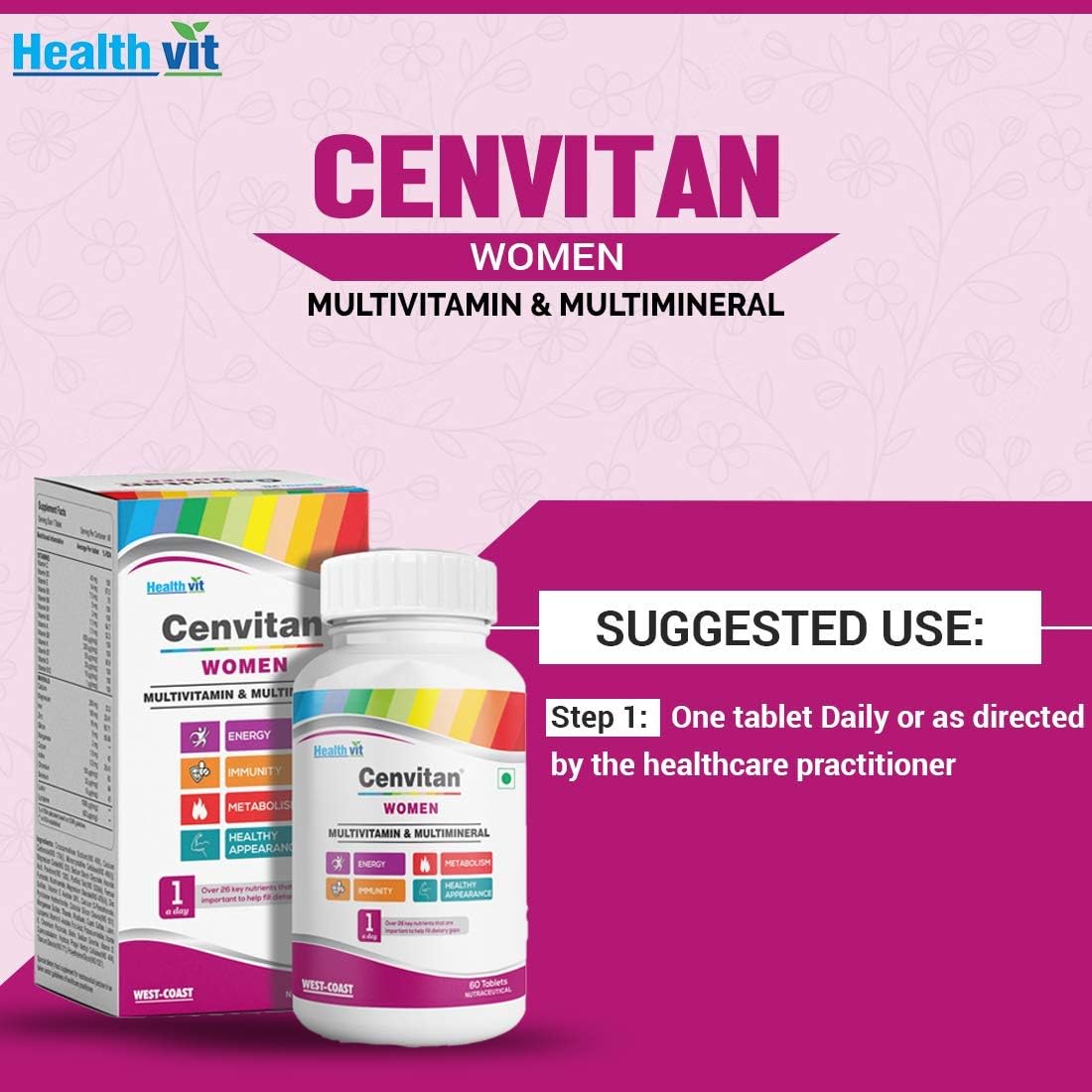 Dharma Healthvit Cenvitan Women's Multivitamin & Multimineral with 26 Nutrients - görsel 6