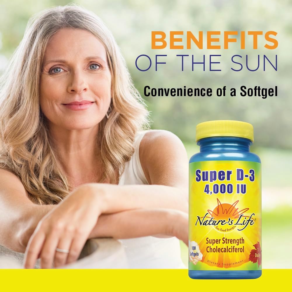 Nature's Life Super D-3 4000 IU Vitamin D3 Supplement – 100 Softgels - görsel 3