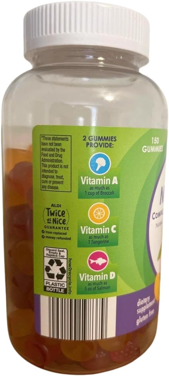 Generic Multivite Complete Adult Multivitamin Gummies - Natural Berry, Peach and Orange Flavours - Gluten-free - 150 Gummies – Image 2