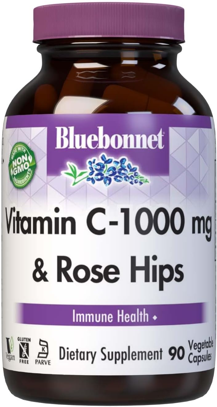 Bluebonnet Nutrition Vitamin C 1000mg with Rose Hips Vegetable Capsules - görsel 1