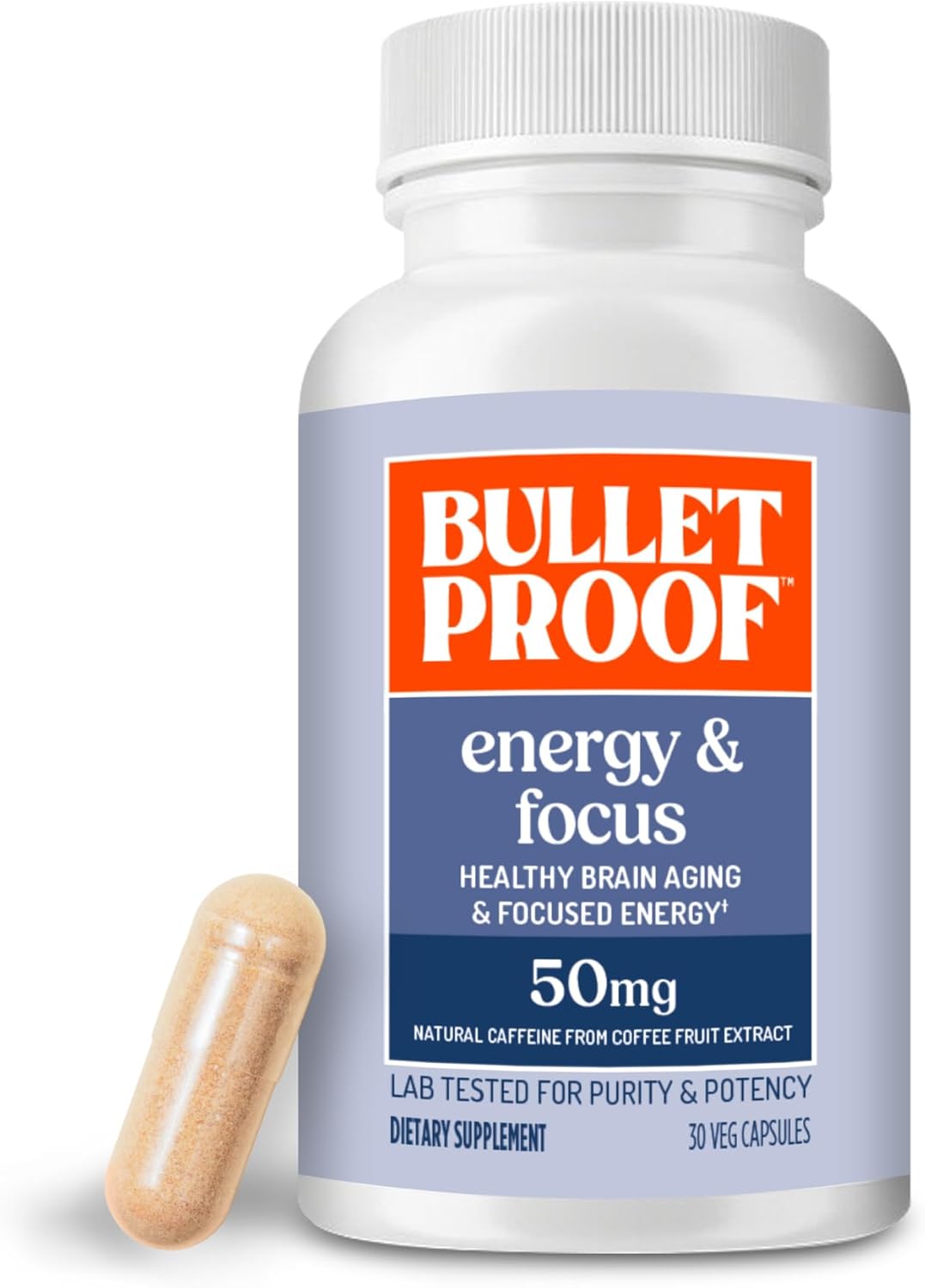 Bulletproof Energy and Focus Capsules, 30 Capsules – Natural Caffeine Supplement for Memory and Clarity - görsel 1