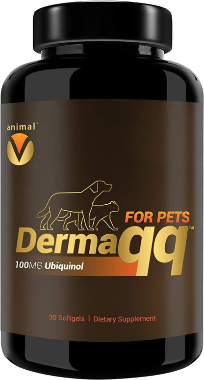 Dermaqq HIGH Absorption Ubiquinol (QH) CoQ10 for Dogs and Cats – Supports Skin Health and Coat