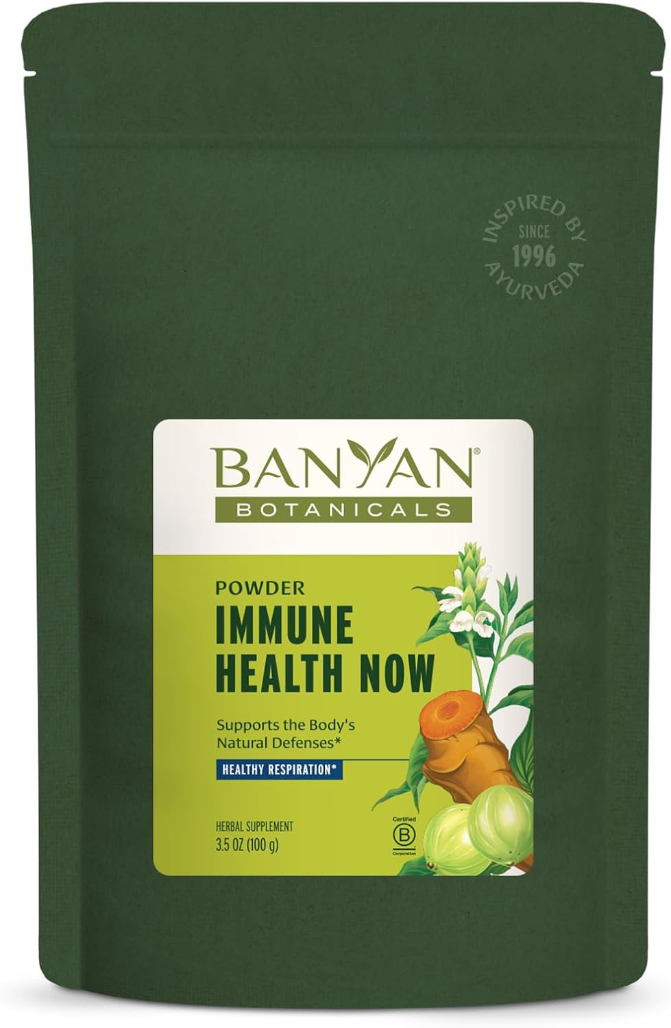 Banyan Botanicals Immune Health Now – Organic Immune Supplement – Powdered Herbs for Lung and Respiratory Support – 3.5 oz (99 g) – Non-GMO, Vegan - görsel 1