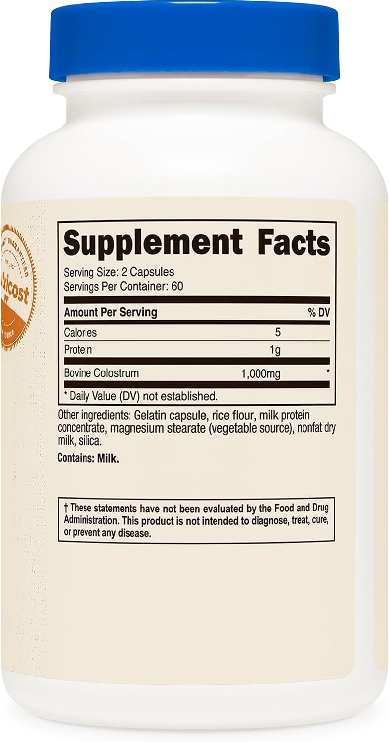 Nutricost Colostrum 1000mg, 120 Capsules, 60 Servings (3 Bottles) - görsel 5